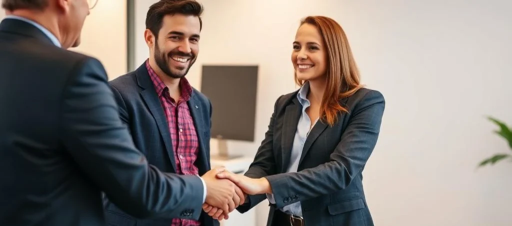 Equipo de Abre Tu Negocio atendiendo a un cliente de forma cercana y profesional